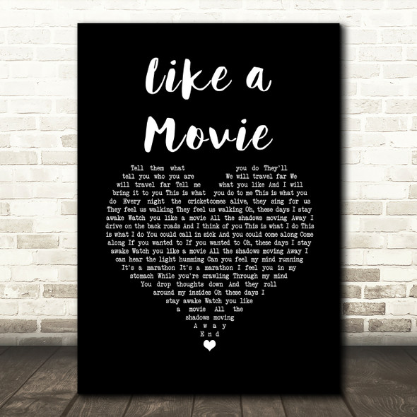 Nicole Reynolds Like a Movie Black Heart Song Lyric Music Art Print