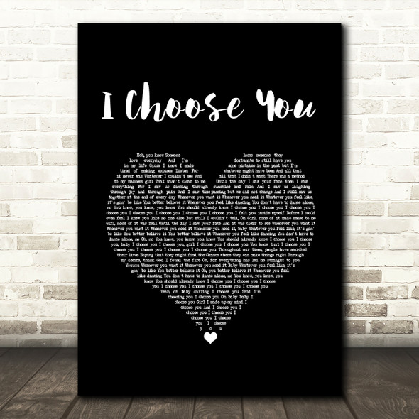 Paris L. Holley I Choose You Black Heart Song Lyric Music Art Print