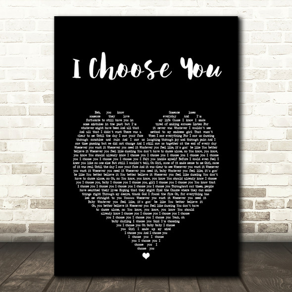 Paris I Choose You Black Heart Song Lyric Music Art Print