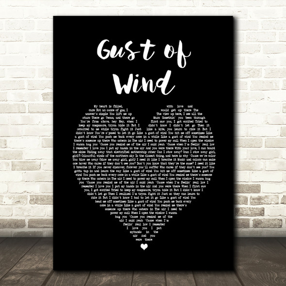 Pharrell Williams Gust of Wind Black Heart Song Lyric Music Art Print