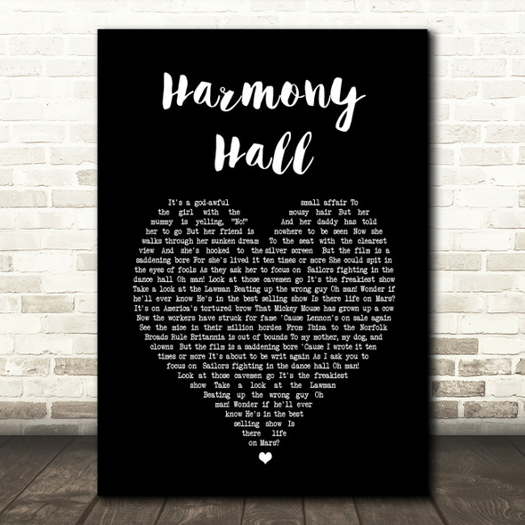 Vampire Weekend Harmony Hall Black Heart Song Lyric Music Art Print