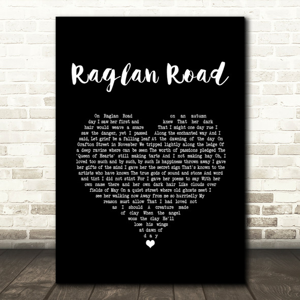 The Dubliners Raglan Road Black Heart Song Lyric Music Art Print