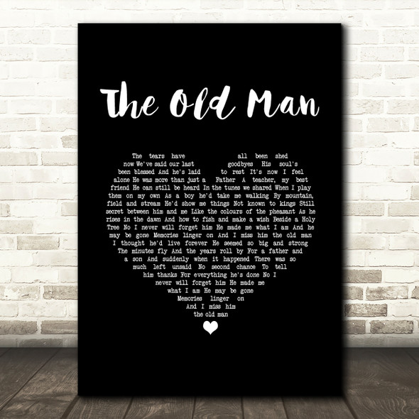 The Fureys The Old Man Black Heart Song Lyric Music Art Print