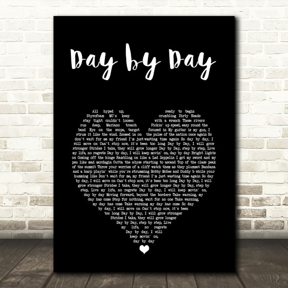 Dirty Heads Day by Day Black Heart Song Lyric Music Art Print