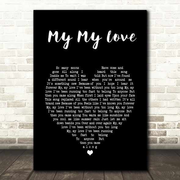 Joshua Radin My My Love Black Heart Song Lyric Music Art Print