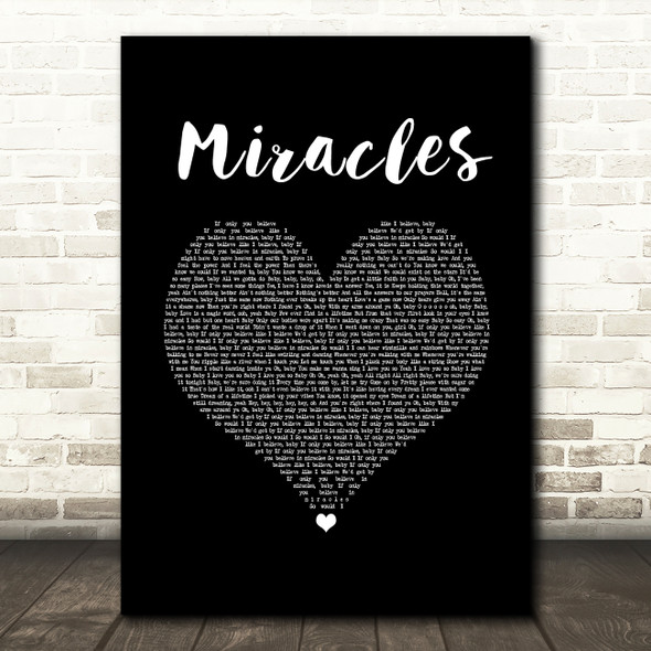 Jefferson Starship Miracles Black Heart Song Lyric Music Art Print