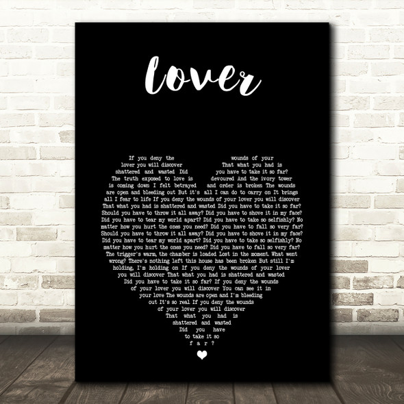 Alter Bridge Lover Black Heart Song Lyric Music Art Print