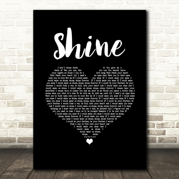 Gabrielle Shine Black Heart Song Lyric Music Art Print