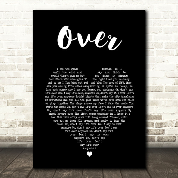 Kings Of Leon Over Black Heart Song Lyric Music Art Print