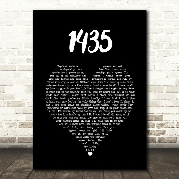 Selfish Things 1435 Black Heart Song Lyric Music Art Print