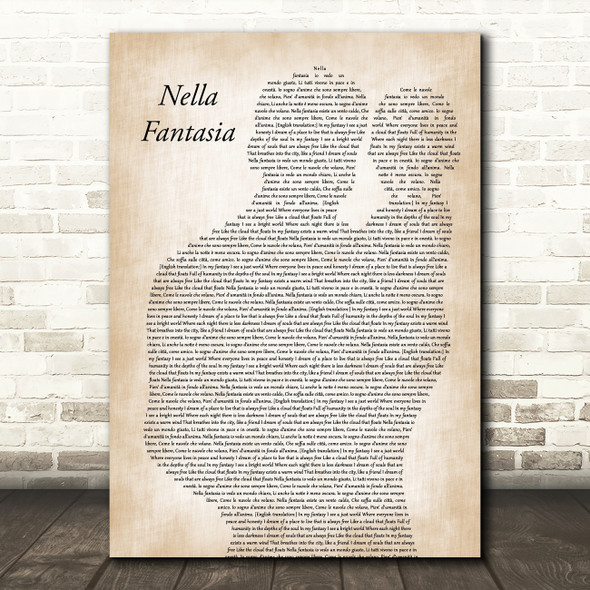 Sarah Brightman Nella Fantasia Father & Baby Song Lyric Music Art Print