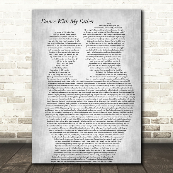 Luther Vandross Dance With My Father Father & Child Grey Song Lyric Music Art Print