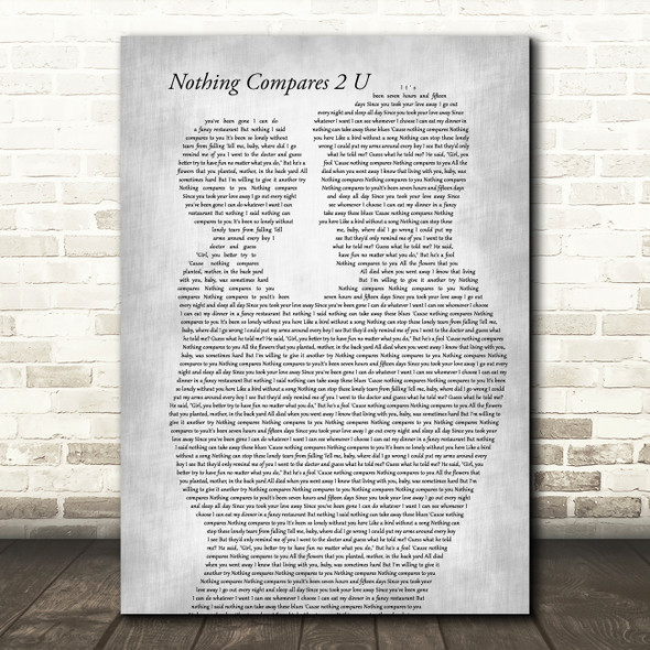 Sinead O'Connor Nothing Compares 2 U Father & Child Grey Song Lyric Music Art Print