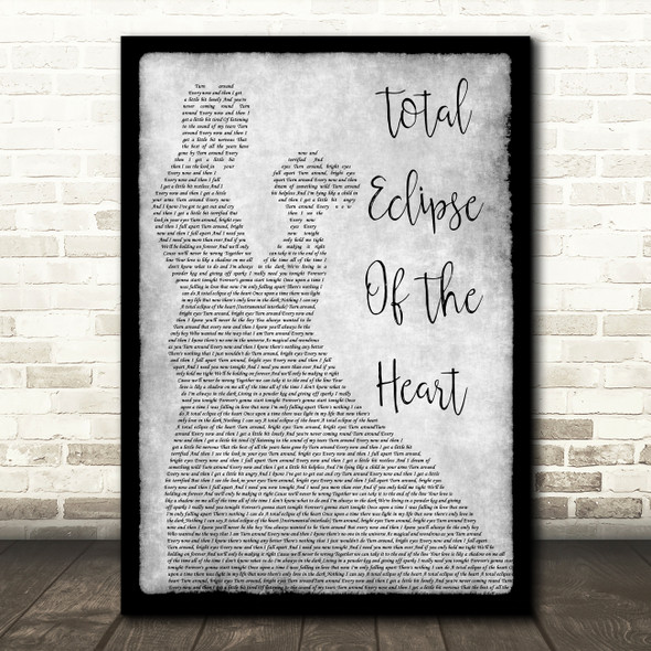 Bonnie Tyler Total Eclipse Of The Heart Grey Man Lady Dancing Song Lyric Music Art Print