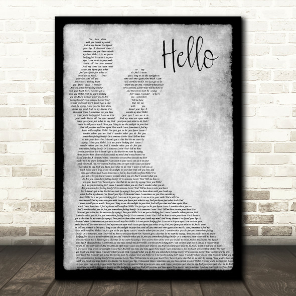 Lionel Richie Hello Grey Man Lady Dancing Song Lyric Music Art Print