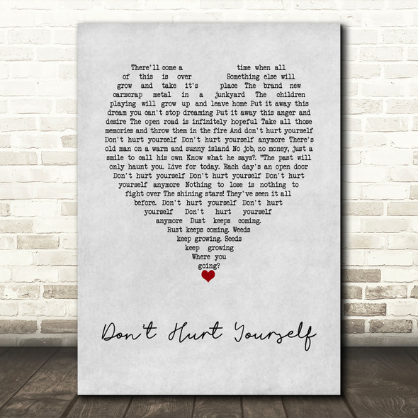 Marillion Don't Hurt Yourself Grey Heart Song Lyric Music Art Print