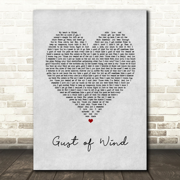 Pharrell Williams Gust of Wind Grey Heart Song Lyric Music Art Print