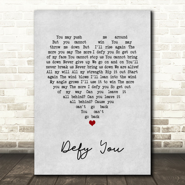 The Offspring Defy You Grey Heart Song Lyric Music Art Print