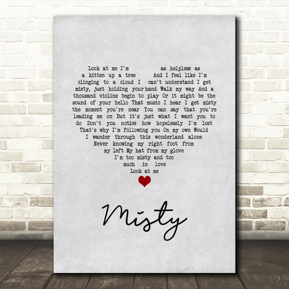 Johnny Mathis Misty Grey Heart Song Lyric Music Art Print