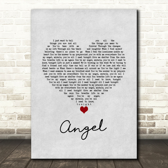 Lionel Richie Angel Grey Heart Song Lyric Music Art Print