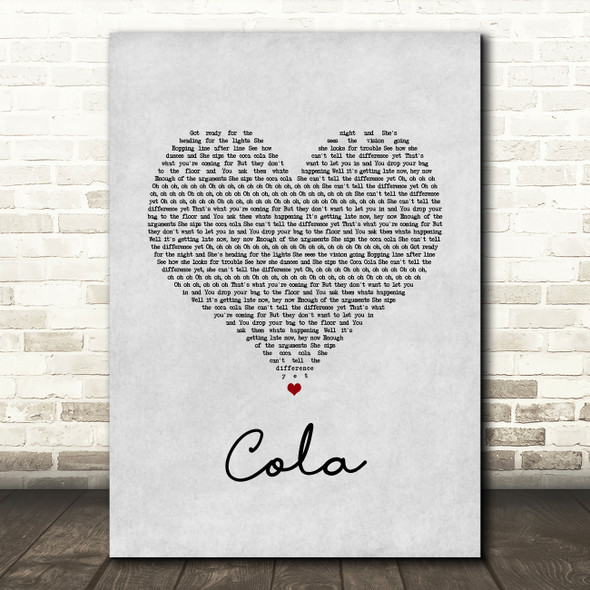 CamelPhat & Elderbrook Cola Grey Heart Song Lyric Music Art Print