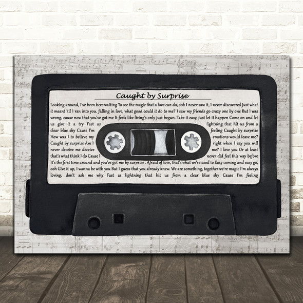Laban Caught by Surprise Music Script Cassette Tape Song Lyric Music Art Print