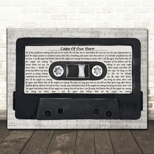 Volbeat Cape Of Our Hero Music Script Cassette Tape Song Lyric Music Art Print