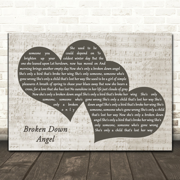 Nazareth Broken Down Angel Landscape Music Script Two Hearts Song Lyric Music Art Print