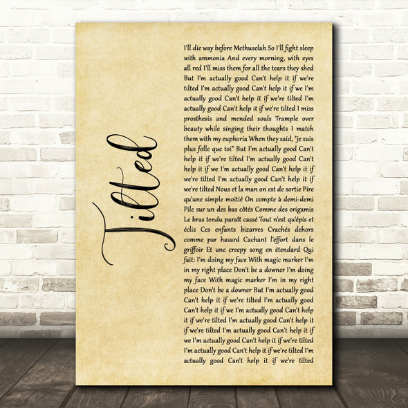 Christine and the Queens Tilted Rustic Script Song Lyric Music Art Print