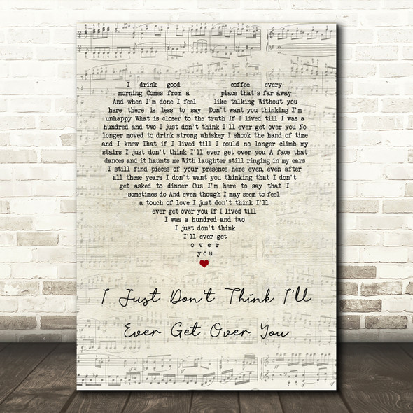 Colin Hay I Just Don't Think I'll Ever Get Over You Script Heart Song Lyric Music Art Print