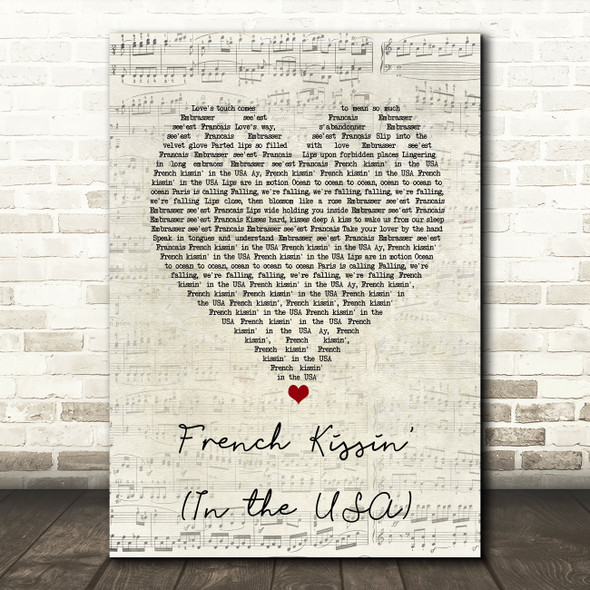 Debbie Harry French Kissin' (In the USA) Script Heart Song Lyric Music Art Print