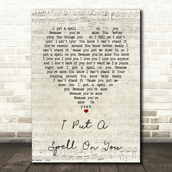 Annie Lennox I Put a Spell on You Script Heart Song Lyric Music Art Print