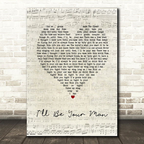 Zac Brown Band I'll Be Your Man Script Heart Song Lyric Music Art Print