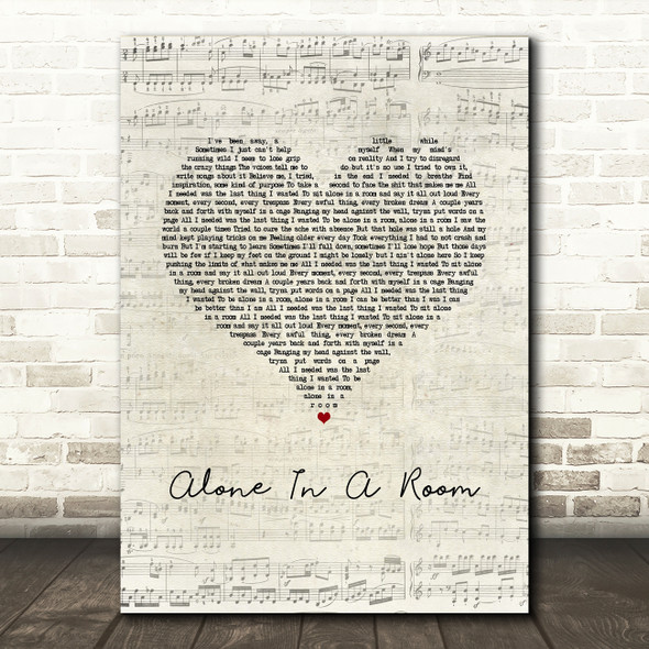 Asking Alexandria Alone In A Room Script Heart Song Lyric Music Art Print