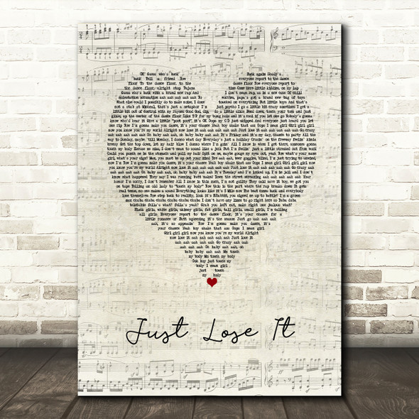 Eminem Just Lose It Script Heart Song Lyric Music Art Print