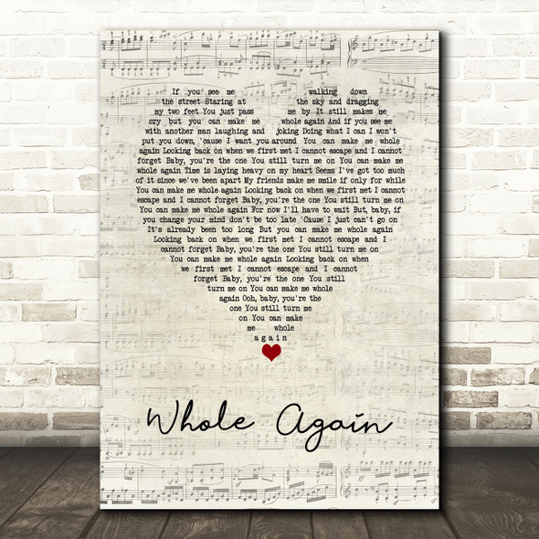 Atomic Kitten Whole Again Script Heart Song Lyric Music Art Print