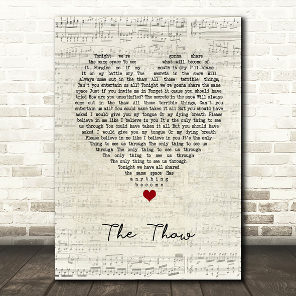 Biffy Clyro The Thaw Script Heart Song Lyric Music Art Print