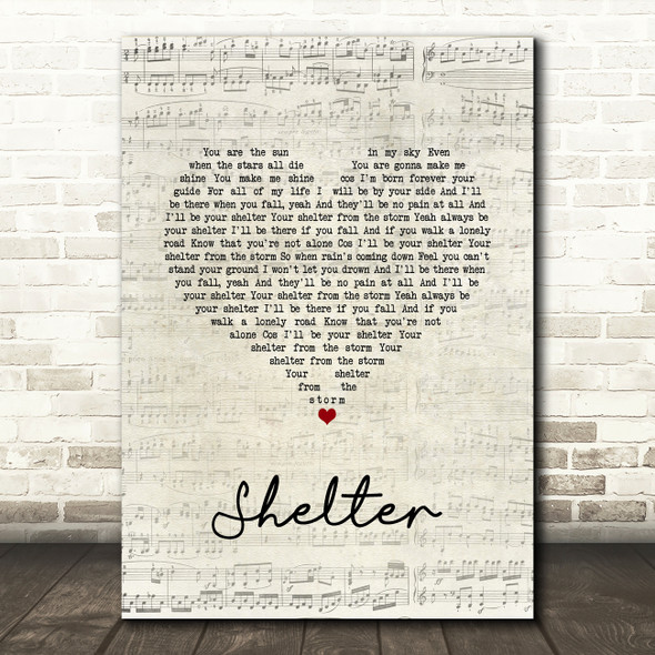 Dash Berlin feat. Roxanne Emery Shelter Script Heart Song Lyric Music Art Print