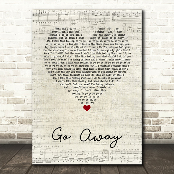 Fireboy DML Go Away Script Heart Song Lyric Music Art Print