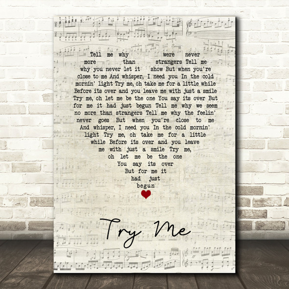 UFO Try Me Script Heart Song Lyric Music Art Print