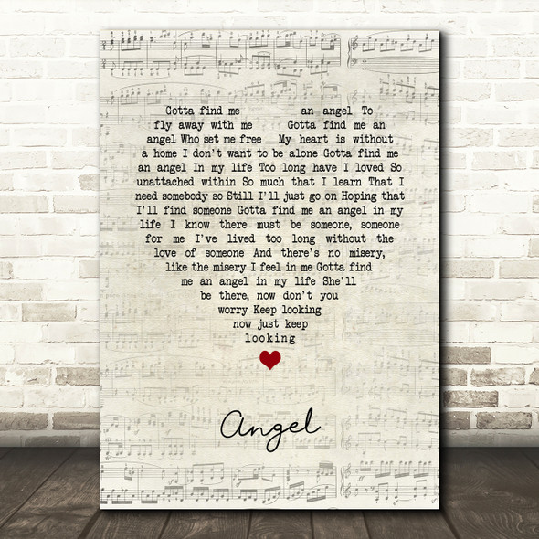 Simply Red Angel Script Heart Song Lyric Music Art Print