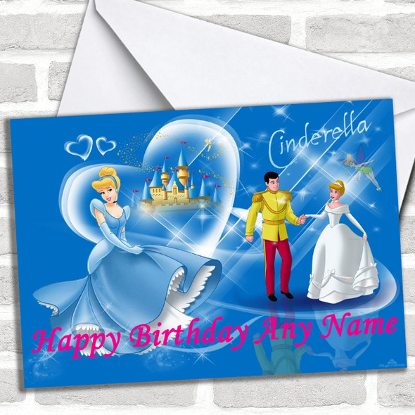 Blue Cinderella Personalized Birthday Card