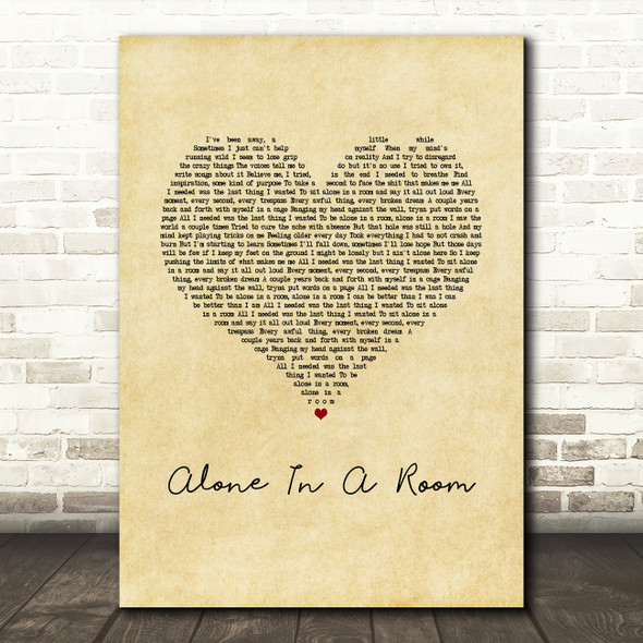 Asking Alexandria Alone In A Room Vintage Heart Song Lyric Music Art Print