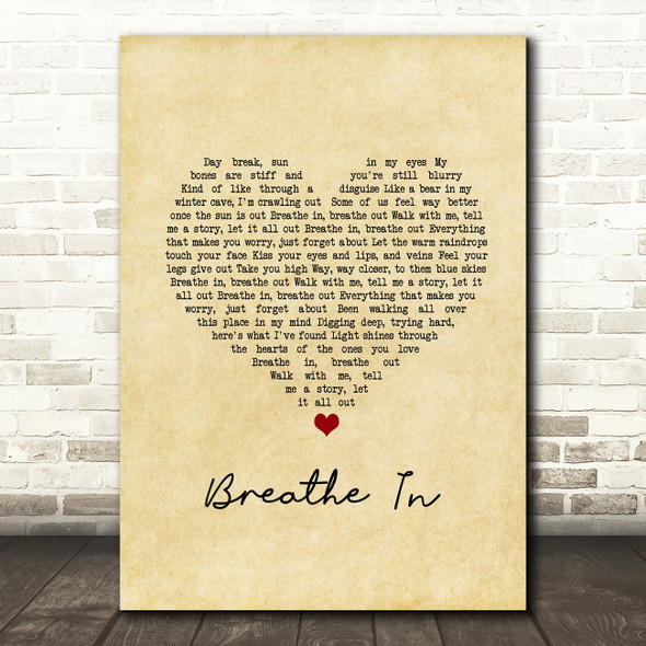 Daddy Was A Milkman Breathe In Vintage Heart Song Lyric Music Art Print