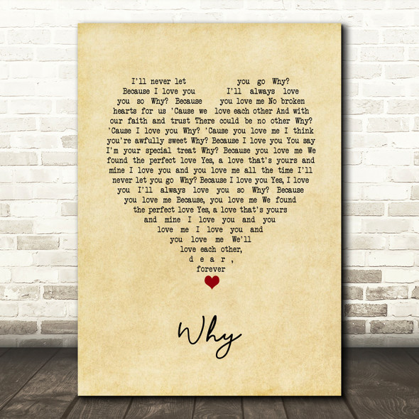 Anthony Newley Why Vintage Heart Song Lyric Music Art Print