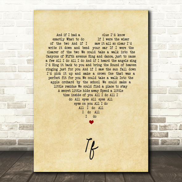 Red Hot Chili Peppers If Vintage Heart Song Lyric Music Art Print