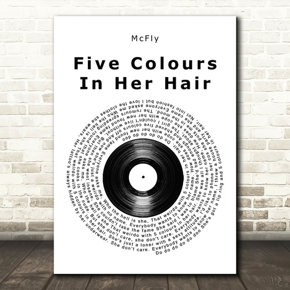 McFly Five Colours In Her Hair Vinyl Record Song Lyric Music Art Print