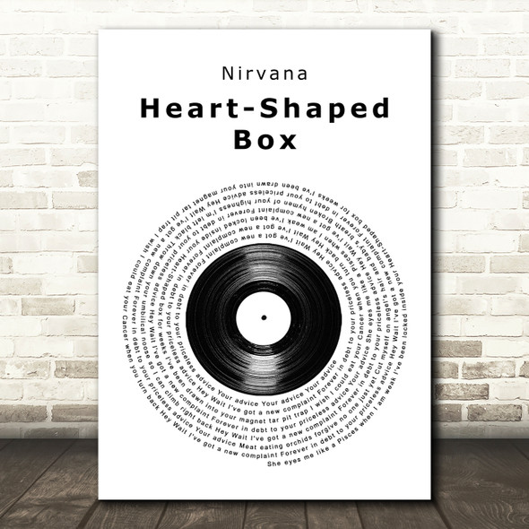 Nirvana Heart-Shaped Box Vinyl Record Song Lyric Music Art Print