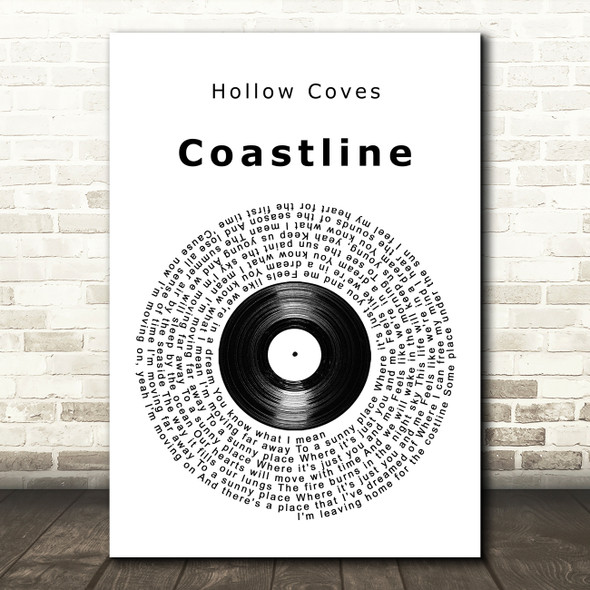 Hollow Coves Coastline Vinyl Record Song Lyric Music Art Print