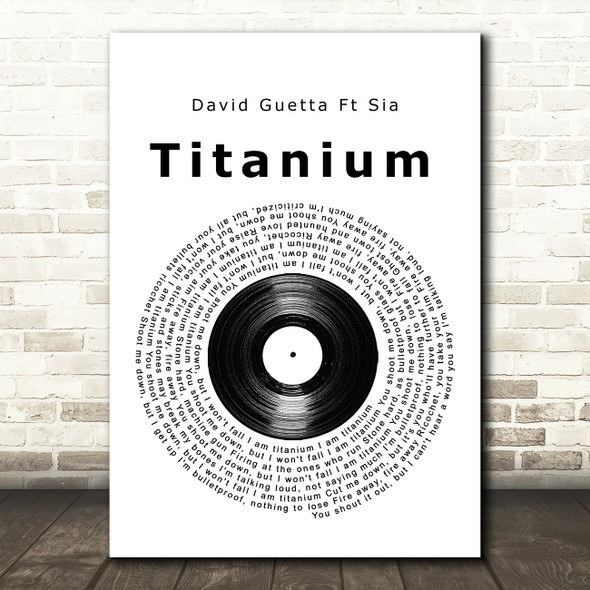 David Guetta Ft Sia Titanium Vinyl Record Song Lyric Music Art Print